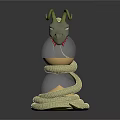 Snake Shaped Dragon Head Decorative Ornament Set With Hourglass Glass Globes Orange Sand Woven Base