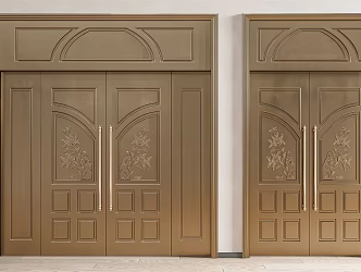 Light Luxury Double Door Villa with Copper Door 3d model