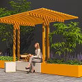 modern gallery shelf 3d model