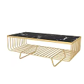 Modern Square Side Table With White Marble Top And Gold Metal Frame 3d model