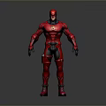 Red Superhero Costume Design With White Chest Logo Black Gloves And Boots