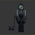 Modern Futuristic Tactical Rifle With Orange Black Accents Scope And Extended Magazine