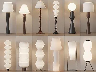 Various Modern Floor Lamps With Different Designs For Home Interior Decor 3d model