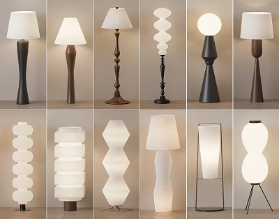 Various Modern Floor Lamps With Different Designs For Home Interior Decor 3d model