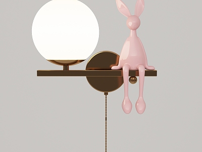 Modern minimalist children's room wall lamp 3d model