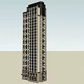 Modern High Rise Building 3D Model Featuring Facade Windows And Architectural Structure 3d model