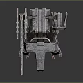Detailed Futuristic Mechanical Creature Character With Jointed Limbs And Metallic Weaponry