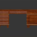 Traditional Red Wooden L Shaped Office Desk With Green Tabletop And Carved Drawer Details