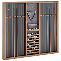 Modern Wooden Cue Rack With Multiple Slots For Pool Cues And Ball Storage Shelf