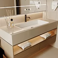 Modern Bathroom Vanity With Sleek White Countertop Under Mount Basin LED Mirror And Storage Drawers