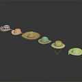 Various Stylish Hats With Different Designs And Decorative Details On