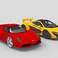 Electric Toy Racing Cars With Red And Yellow Sports Model Design For Kids