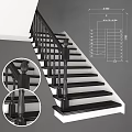Spiral Staircase Design With Black Treads White Risers Railings And Specifications