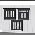 Chinese Traditional Double Doors With Wooden Frames And Decorative Glass Panels