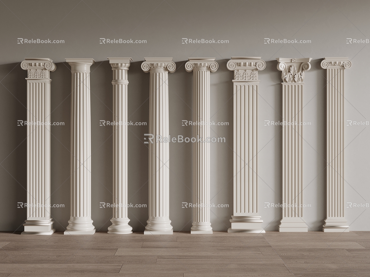 French Roman Column Square Column 3d model