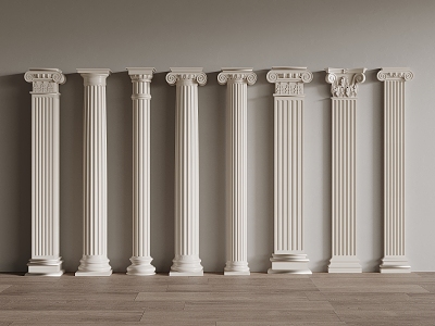 French Roman Column Square Column 3d model