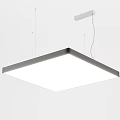 Modern Square Pendant Light With White Panel And Metal Frame Hanging Design 3d model