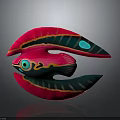 Colorful Fish Character Sculpture With Vibrant Pink Green Blue Wings