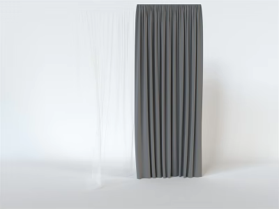 White Sheer And Gray Blackout Curtains For Modern Home Interior 3d model