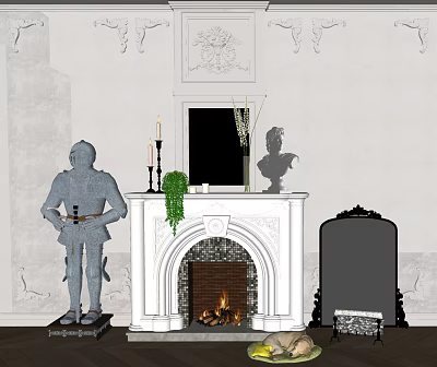 European Fireplace 3d model