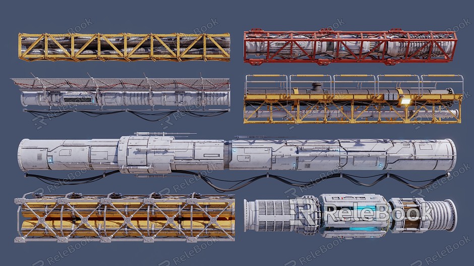 Sci-fi Cable Duct Component Module Props Ornaments Cyberpunk model