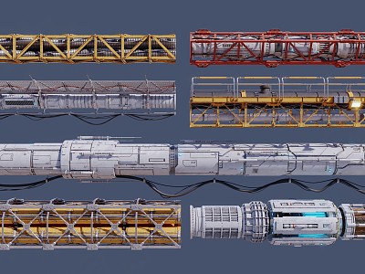 Sci-fi Cable Duct Component Module Props Ornaments Cyberpunk model