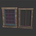 Decorative Window Models For Home Decoration With Grid And Double Panel Design 3d model