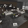 Modern Sectional Sofa And Coffee Table Set Interior Design With Wooden Bookshelves Plant And Area Rug
