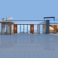 Modern Detached Villa With Large Glass Windows Wooden Entrance And Balcony