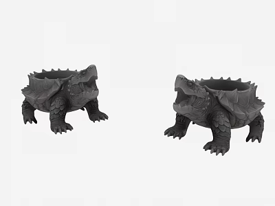 Garden Decor Features Two Black Crocodile Shaped Planters For Outdoor Gardens 3d model