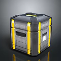 Durable Gray Storage Box With Yellow Stripes Number 01 For Household Organizing