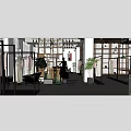 Modern Clothing Store Interior With Open Space Clothing Racks And Plants