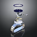 Exploded View Of Electronic Watch With Metal Strap Dial And Internal Components