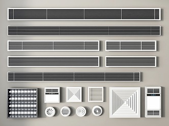 Air conditioning outlet extremely narrow air outlet cool bully air heater round air outlet 3d model