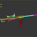Tactical Sniper Rifle With Telescopic Scope Long Barrel Bipod Stand And Metallic Design