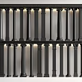 Elegant Black Roman Columns In Double Row For Modern Interior Design 3d model