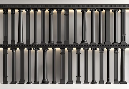 European Roman Column Simple European Roman Column Gypsum Column Gypsum Line 3d model