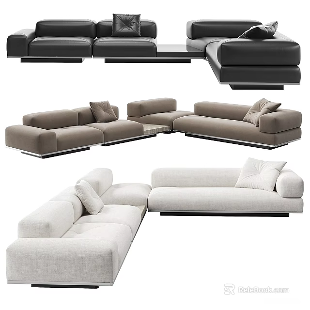 Modern L Shaped Multi Person Sectional Sofa Set For Stylish Living Room Home Decor 3d model 