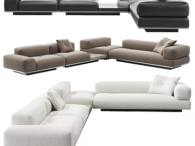Modern L Shaped Multi Person Sectional Sofa Set For Stylish Living Room Home Decor 3d model
