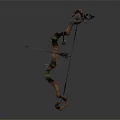 Handcrafted Traditional Bow Weapon With Arrows And Feather Accents