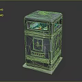 Vintage Decorative Metal Litter Bin With Double Openings And Base Stand