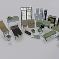 Green Medical Dining Chairs With Metal Frame Fabric Seats And Healthcare Tables