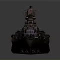 Vintage Warship 3D Model With Detailed Structure