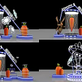 TOP TOY Exhibition Stand With Rotating Structure Blue Lighting And Carrot Models 3d model