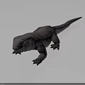 Vibrant Purple and Pink Lizard with Patterned Skin 3D Model on Gray Background