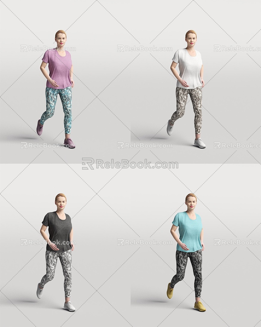 Character Foreigner Running Posture Person Sports Woman Female 3d model