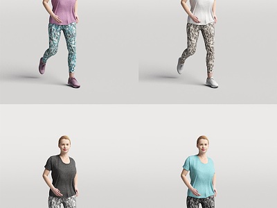 Character Foreigner Running Posture Person Sports Woman Female 3d model