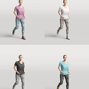 Character Foreigner Running Posture Person Sports Woman Female 3d model