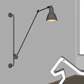 Wall Lamp With Black Shade And Metal Adjustable Arm For Modern White Wall Decor