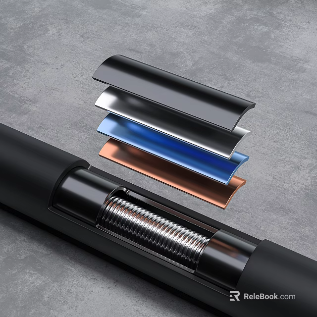 Black Adjustable Sports Equipment With Internal Spring And Multicolor Metal Plates 3d model 